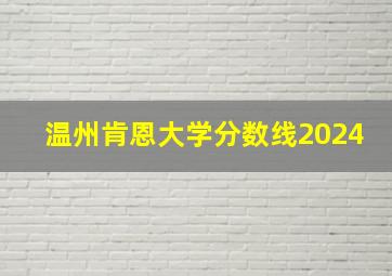 温州肯恩大学分数线2024