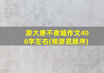 游大唐不夜城作文400字左右(按游览顺序)