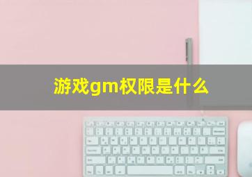 游戏gm权限是什么