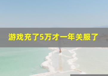 游戏充了5万才一年关服了