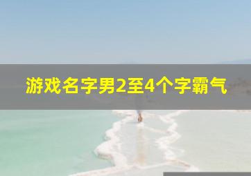 游戏名字男2至4个字霸气