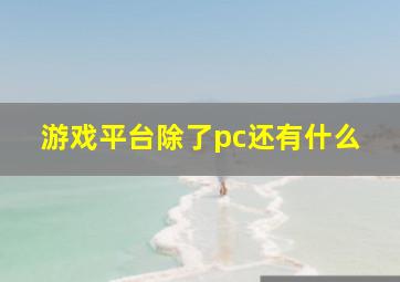 游戏平台除了pc还有什么