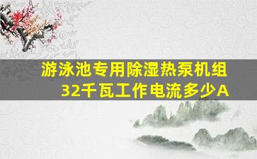 游泳池专用除湿热泵机组32千瓦工作电流多少A