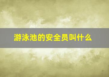 游泳池的安全员叫什么