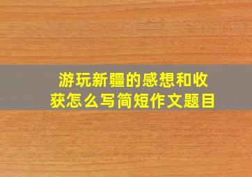 游玩新疆的感想和收获怎么写简短作文题目