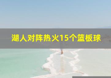 湖人对阵热火15个篮板球