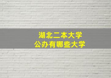 湖北二本大学公办有哪些大学