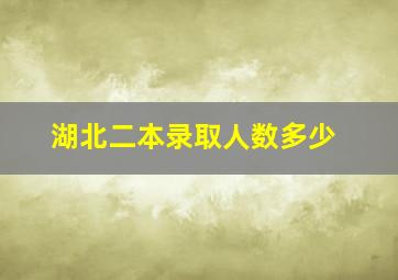 湖北二本录取人数多少