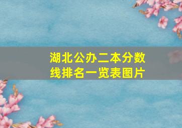 湖北公办二本分数线排名一览表图片