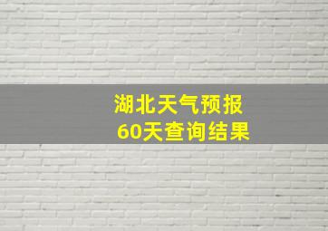 湖北天气预报60天查询结果