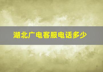 湖北广电客服电话多少