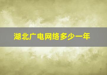 湖北广电网络多少一年