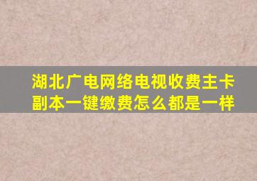 湖北广电网络电视收费主卡副本一键缴费怎么都是一样