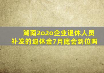 湖南2o2o企业退休人员补发的退休金7月底会到位吗