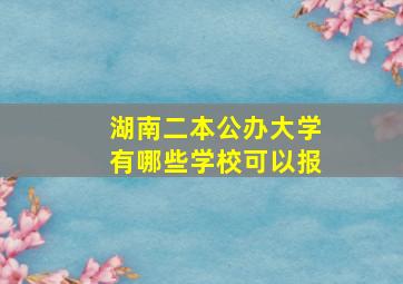 湖南二本公办大学有哪些学校可以报