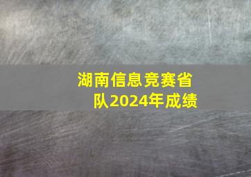 湖南信息竞赛省队2024年成绩