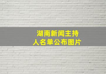 湖南新闻主持人名单公布图片