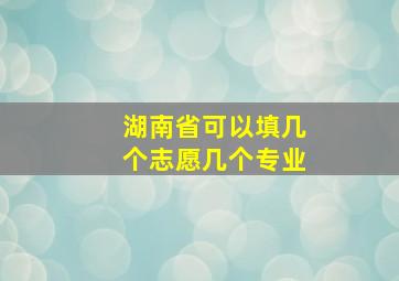 湖南省可以填几个志愿几个专业