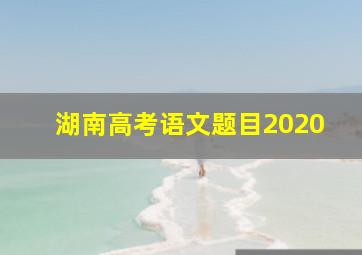 湖南高考语文题目2020