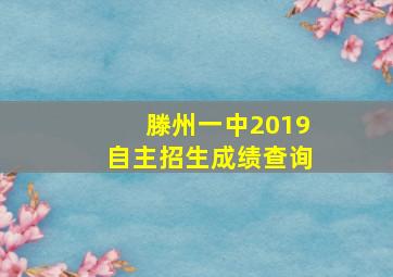 滕州一中2019自主招生成绩查询