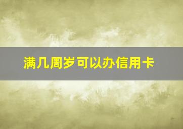 满几周岁可以办信用卡