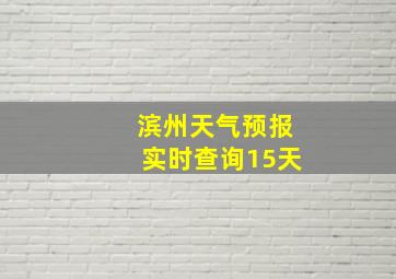 滨州天气预报实时查询15天