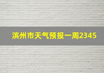 滨州市天气预报一周2345