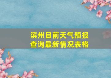 滨州目前天气预报查询最新情况表格