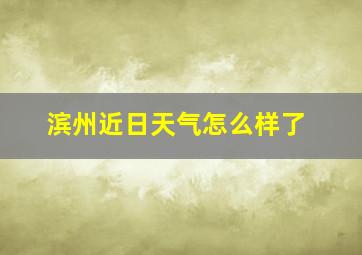 滨州近日天气怎么样了