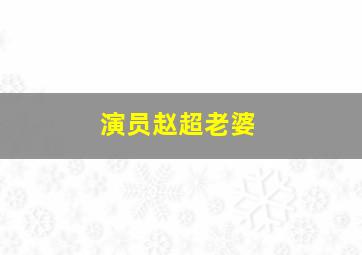 演员赵超老婆