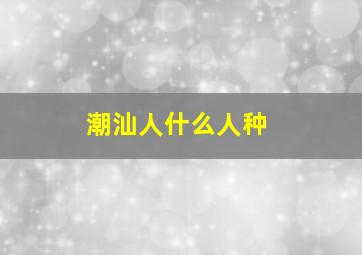 潮汕人什么人种