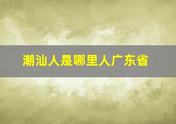 潮汕人是哪里人广东省