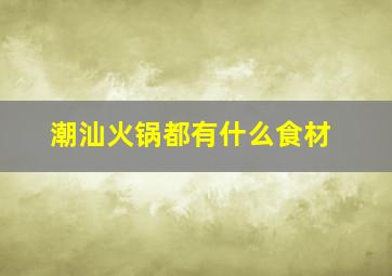 潮汕火锅都有什么食材