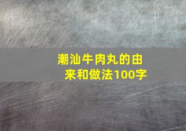 潮汕牛肉丸的由来和做法100字