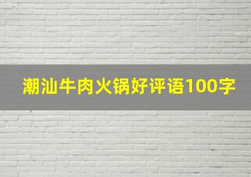 潮汕牛肉火锅好评语100字