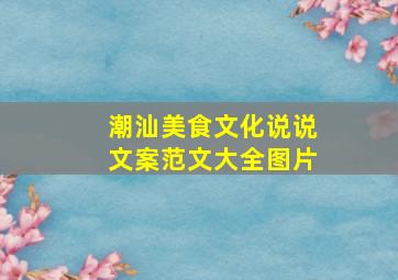 潮汕美食文化说说文案范文大全图片