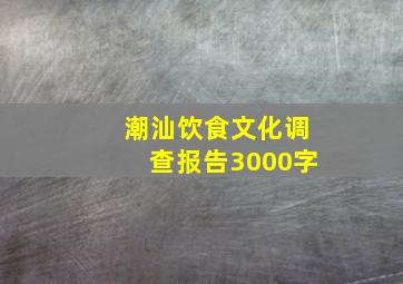 潮汕饮食文化调查报告3000字