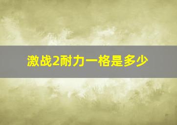 激战2耐力一格是多少