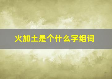 火加土是个什么字组词