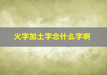 火字加土字念什么字啊