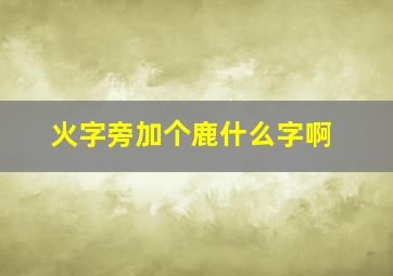 火字旁加个鹿什么字啊