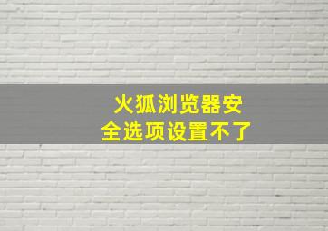 火狐浏览器安全选项设置不了