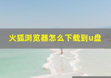 火狐浏览器怎么下载到u盘