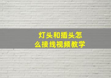 灯头和插头怎么接线视频教学