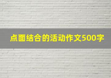 点面结合的活动作文500字