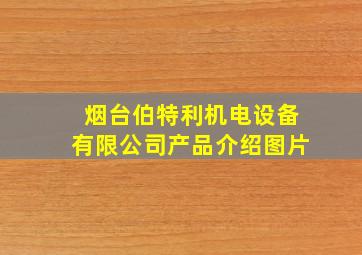 烟台伯特利机电设备有限公司产品介绍图片