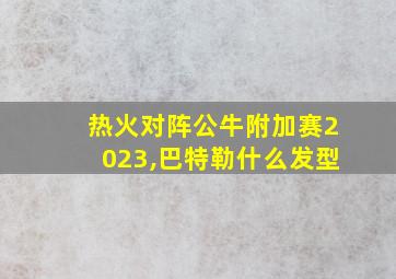 热火对阵公牛附加赛2023,巴特勒什么发型