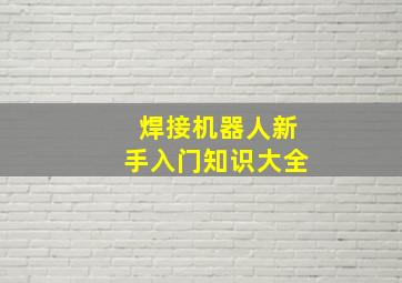 焊接机器人新手入门知识大全