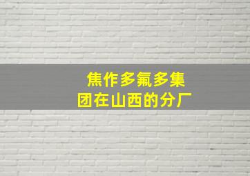 焦作多氟多集团在山西的分厂