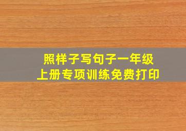 照样子写句子一年级上册专项训练免费打印